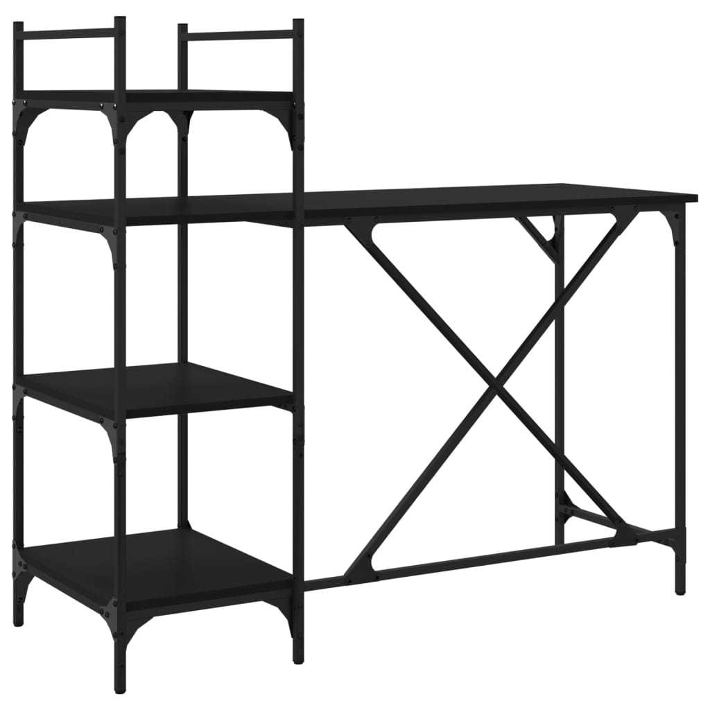 Secretária - escrivaninha de computador com prateleiras 120x47x109 cm preto