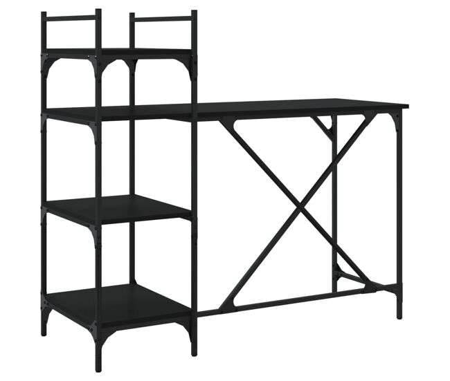 Secretária - escrivaninha de computador com prateleiras 120x47x109 cm preto