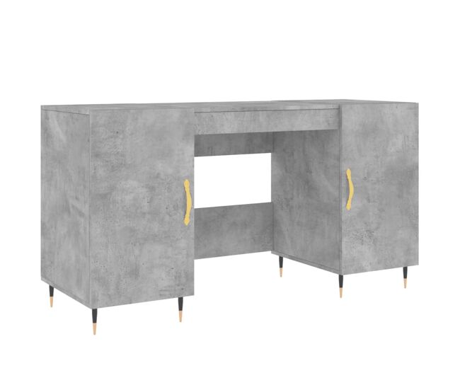 Secretária escrivaninha de computador - 140x50x75 cm derivados de madeira cinza cimento