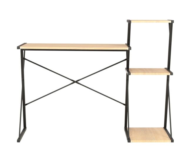 Secretária - escrivaninha de computador com prateleira 116x50x93 cm preto e carvalho