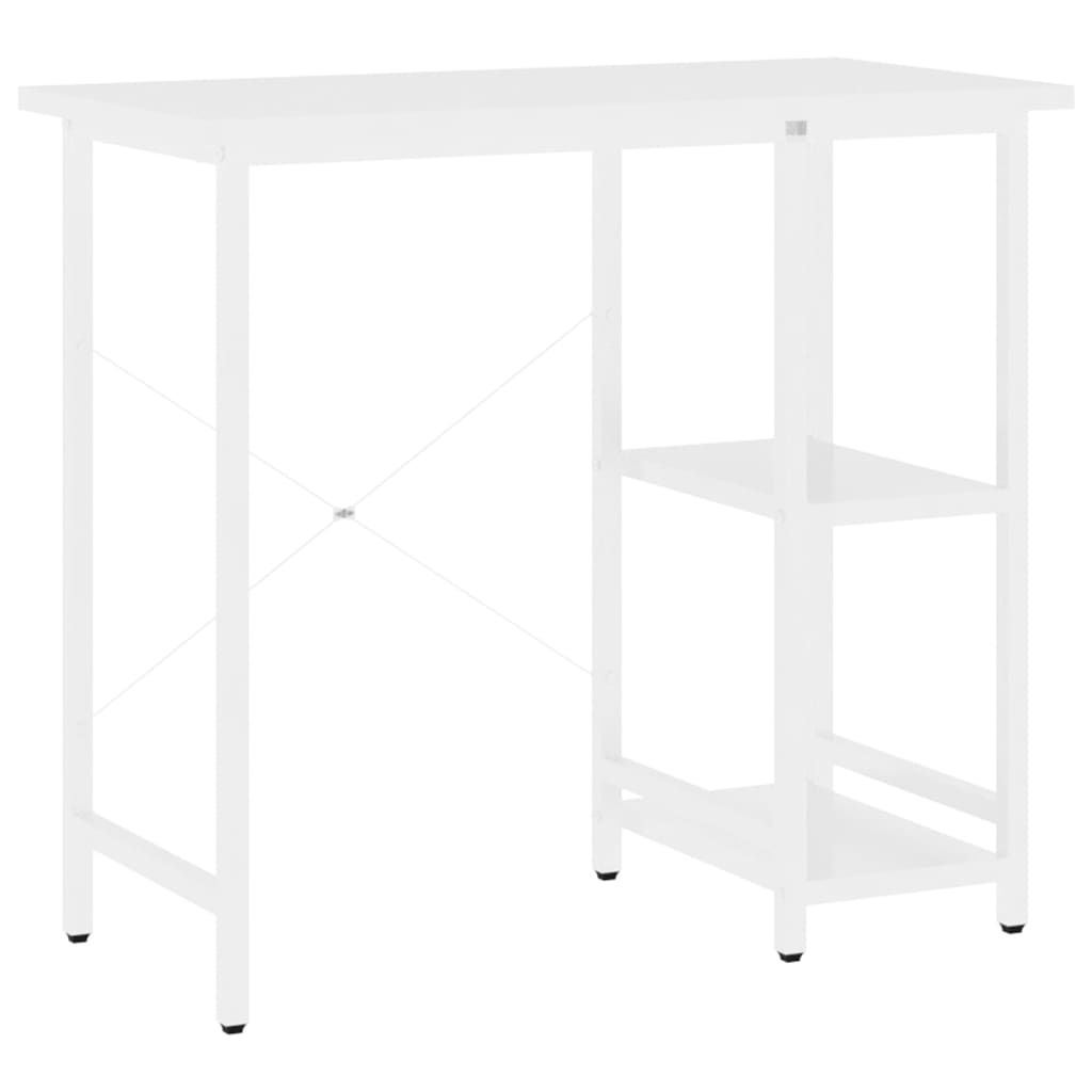 Secretária - escrivaninha de computador 80x40x72 cm mdf e metal branco