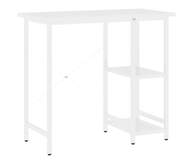 Secretária - escrivaninha de computador 80x40x72 cm mdf e metal branco