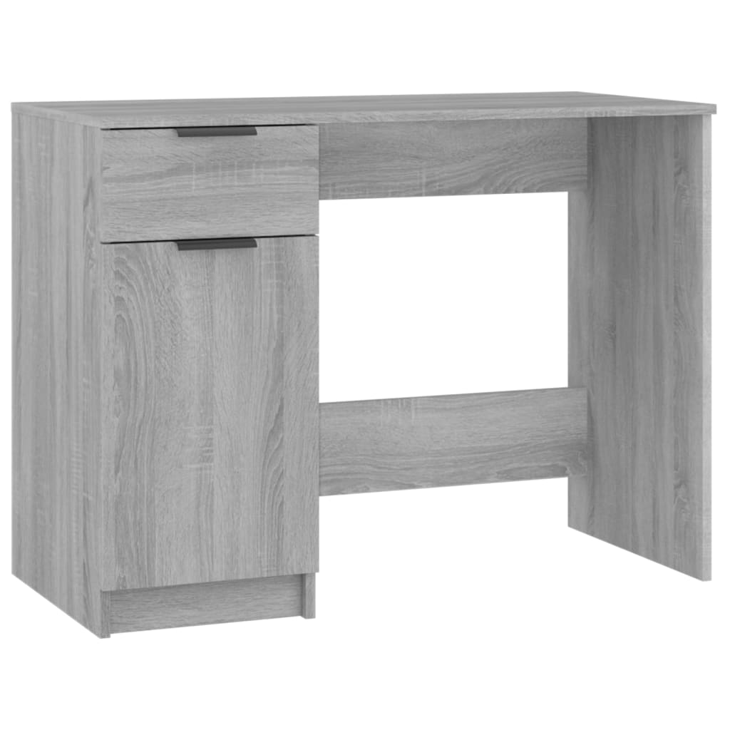 Secretária escrivaninha de computador - 100x50x75 cm derivados de madeira cinzento sonoma