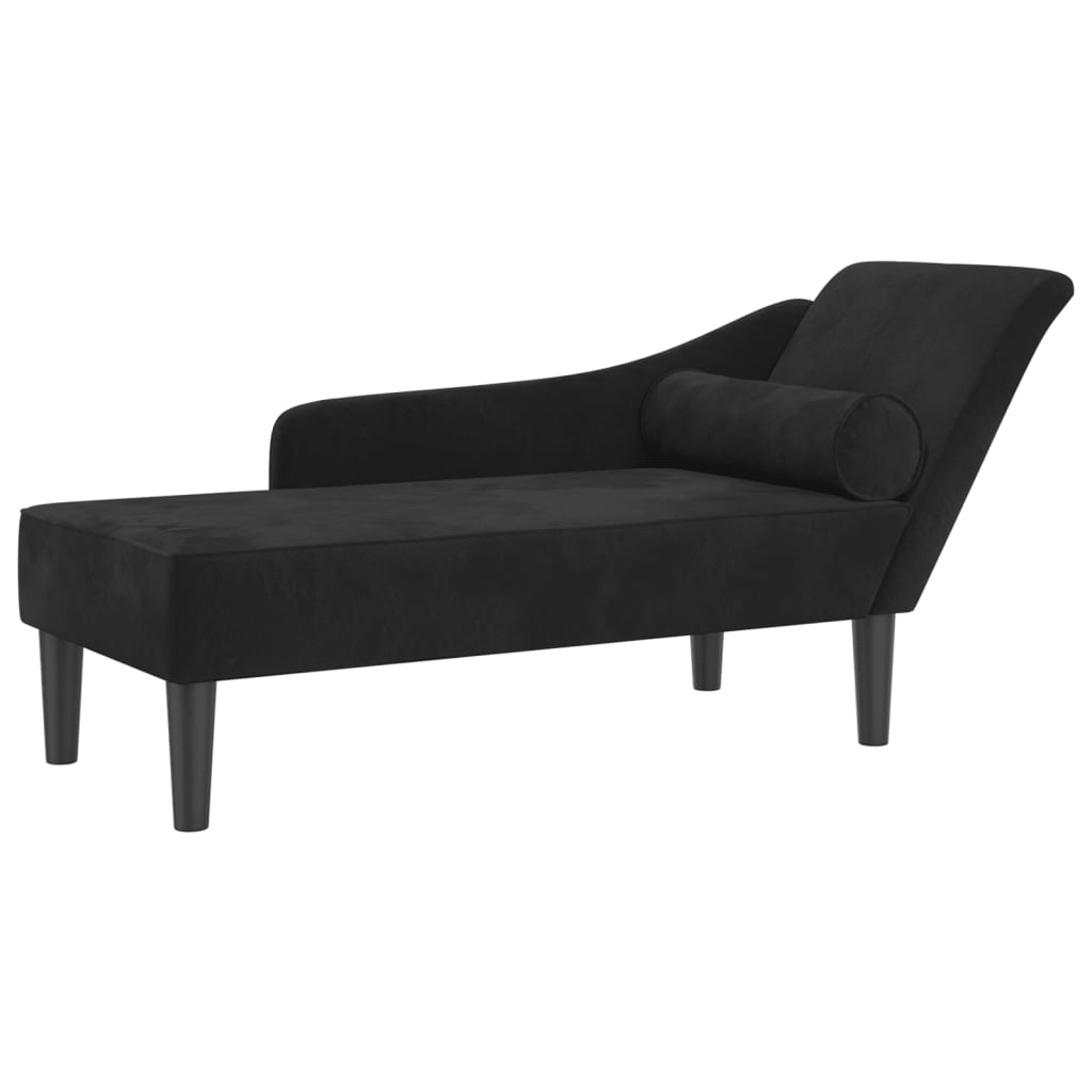 Sofá-chaise longue para interior com almofadas de veludo