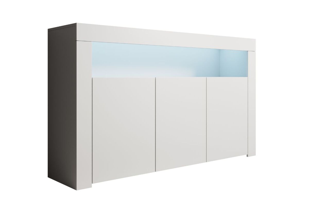 Aparador Sala de estar e jantar 3 portas LED Aker 155