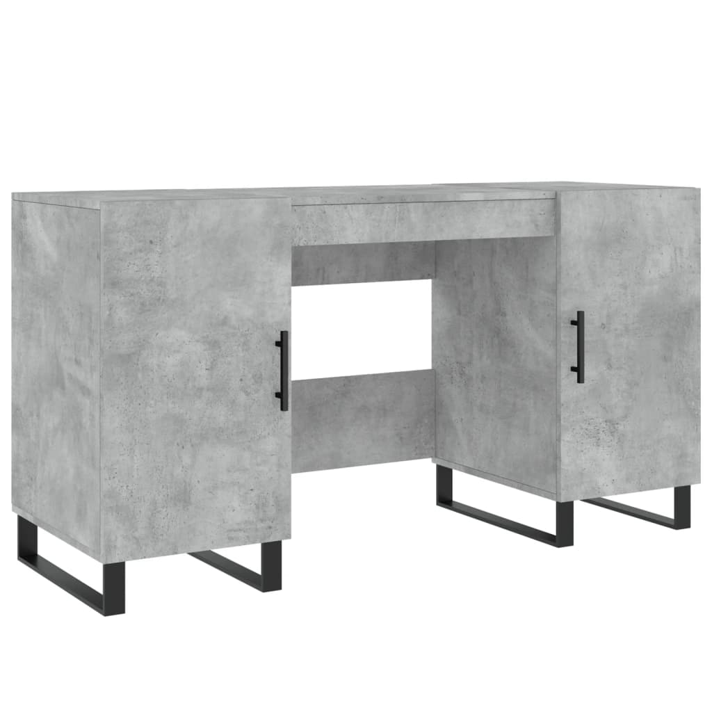 Secretária escrivaninha de computador - 140x50x75 cm derivados de madeira cinza cimento
