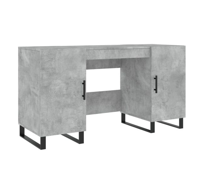 Secretária escrivaninha de computador - 140x50x75 cm derivados de madeira cinza cimento