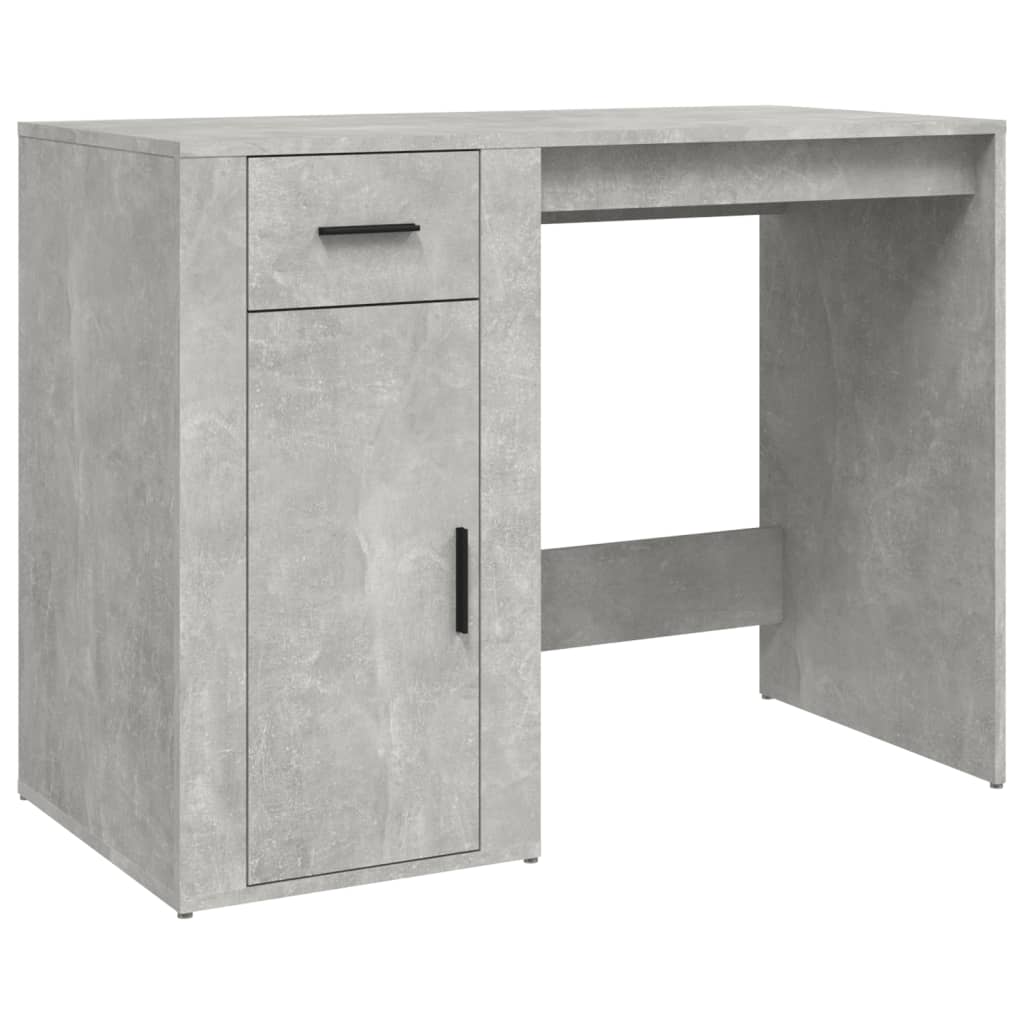Secretária escrivaninha de computador - 100x49x75 cm derivados de madeira cinzento cimento