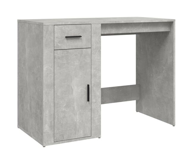 Secretária escrivaninha de computador - 100x49x75 cm derivados de madeira cinzento cimento