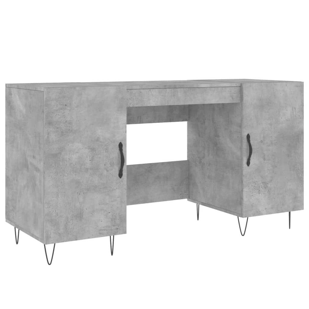 Secretária escrivaninha de computador - 140x50x75 cm derivados de madeira cinza cimento