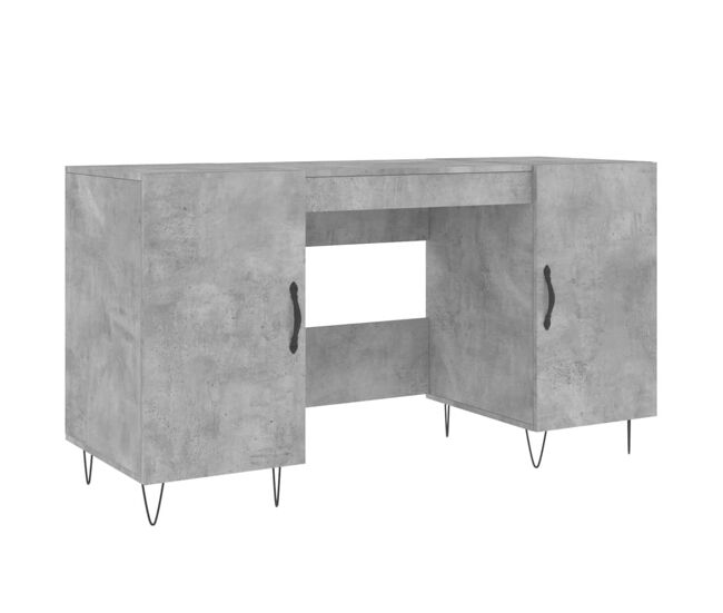 Secretária escrivaninha de computador - 140x50x75 cm derivados de madeira cinza cimento