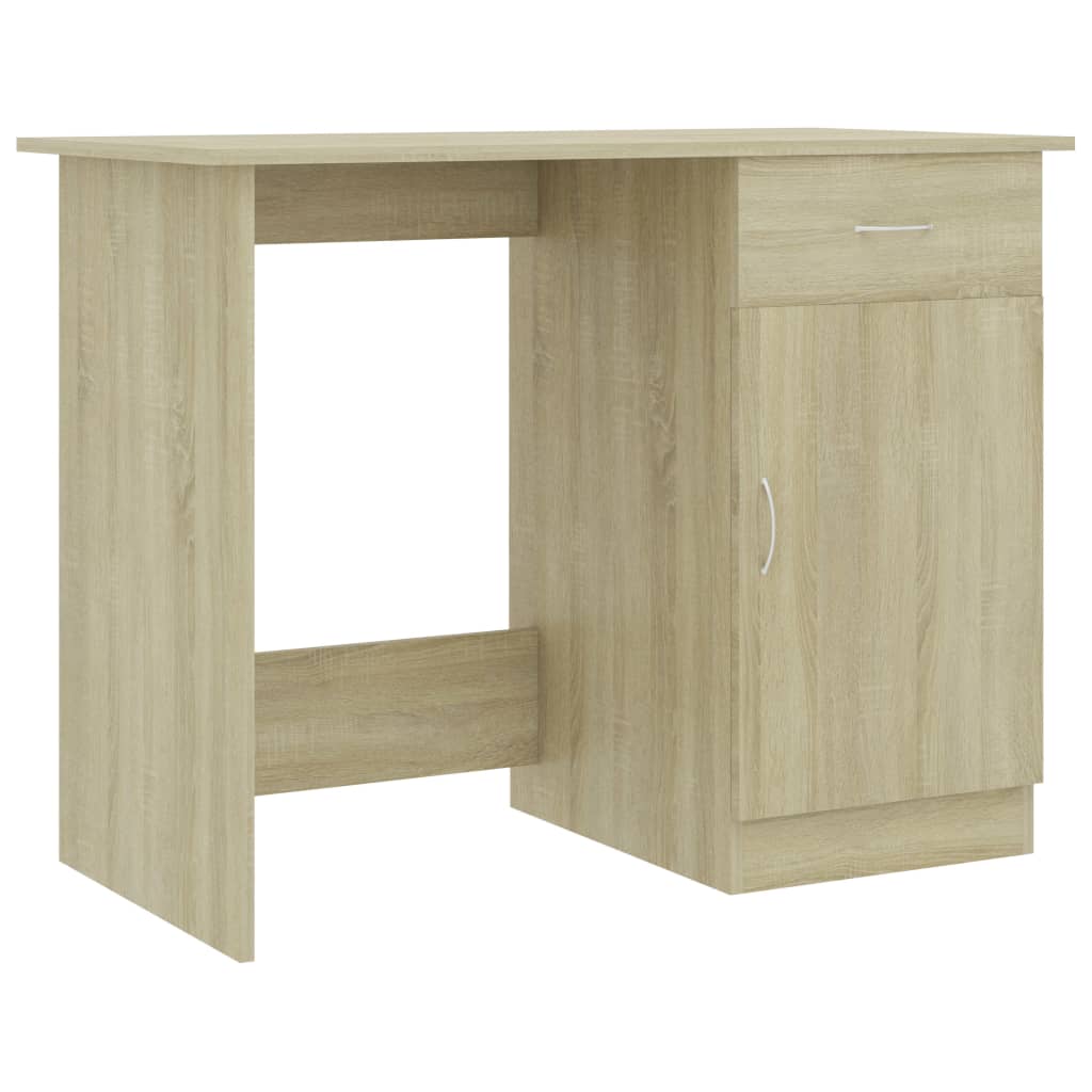 Secretária escrivaninha de computador - 100x50x76cm derivados de madeira carvalho sonoma