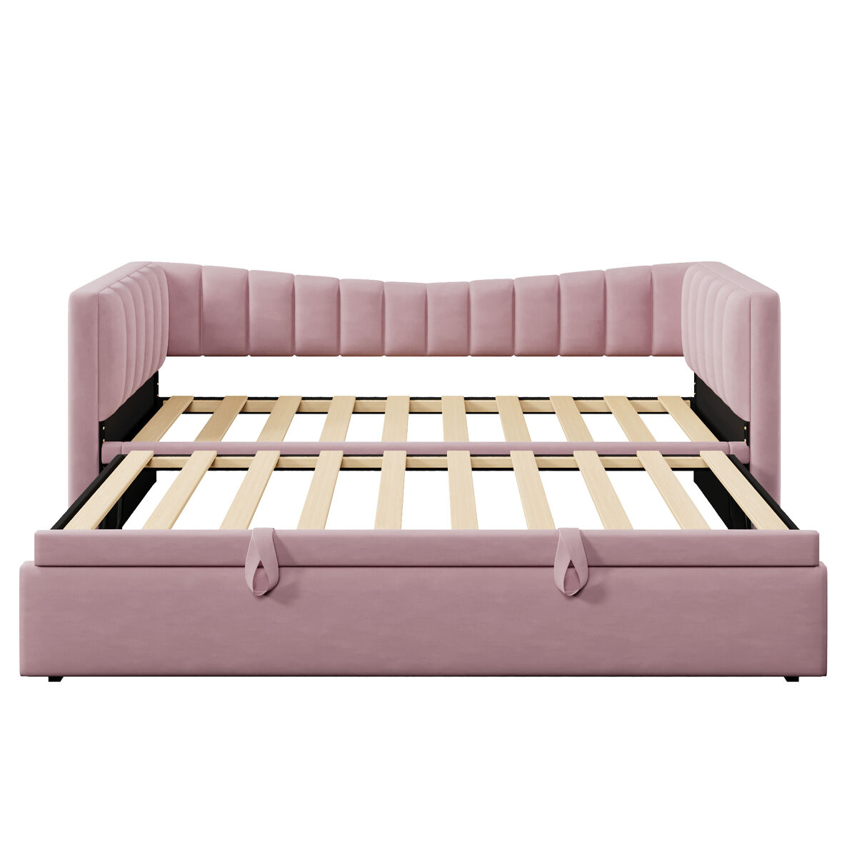 Sofá-cama, 90 x 200 cm (180 x 200 cm) - cama individual, cama de casal, com cama extraível, estilo minimalista, rosa
