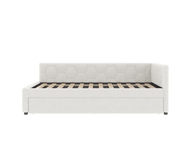 Cama daybett 140x200cm - sofá-cama, com candeeiro de mesa, cama extensível multifuncional, porta usb e tipo-c, sem colchão - branco