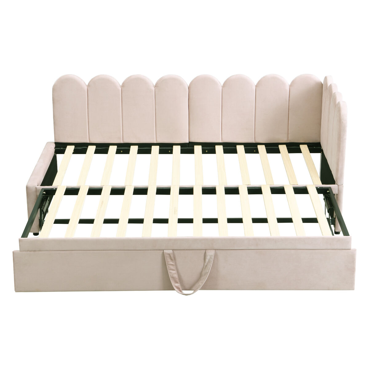 Sofá-cama 90/180x200 cm - multifuncional em l, design compacto, ideal para crianças ou convidados - bege