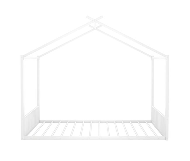 Cama infantil 140x200cm - cama de ferro, sem colchão, com ripas - branco