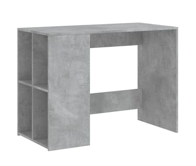 Secretária escrivaninha de computador - 102x50x75 cm derivados de madeira cinzento cimento