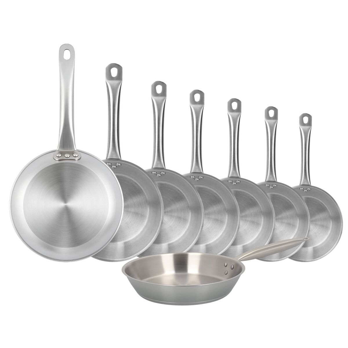 Conjunto de 8 frigideiras well home adequadas para indução e sem revestimento antiaderente