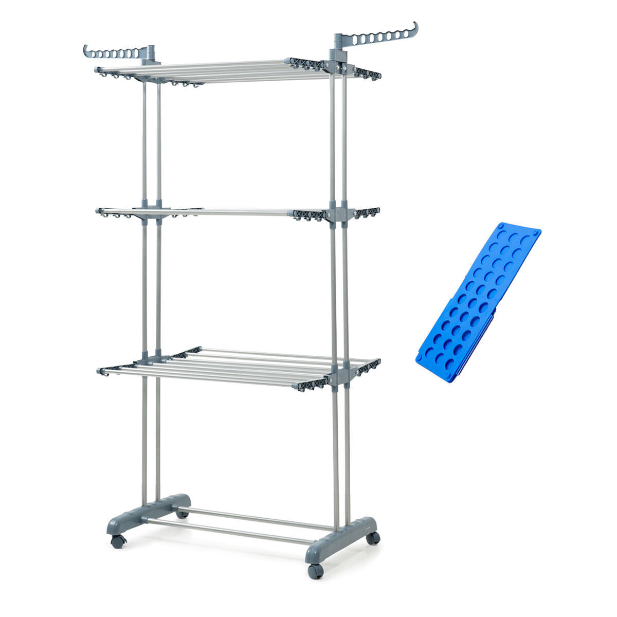 Pack estendal dobrável vertical com rodas e dobrador de roupa innovagoods