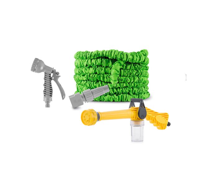 Pack pistola de água de alta pressão 8 em 1 com tanque e mangueira de jardim extensível innovagoods