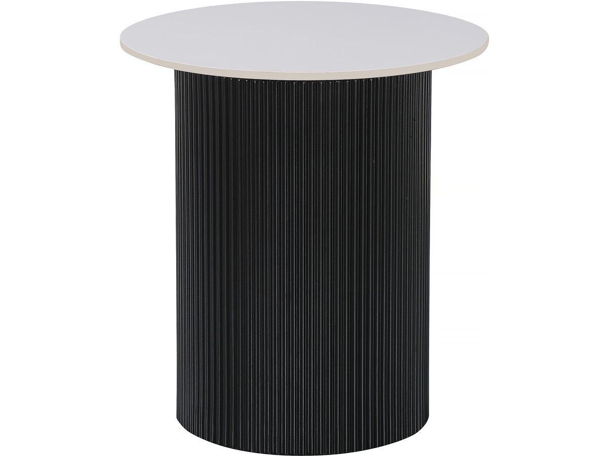 Table d'appoint, bout de canapé, table de chevet en céramique "Eclat" - 50 x 50 x 55 cm - Blanc