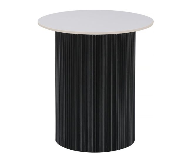 Table d'appoint, bout de canapé, table de chevet en céramique "Eclat" - 50 x 50 x 55 cm - Blanc