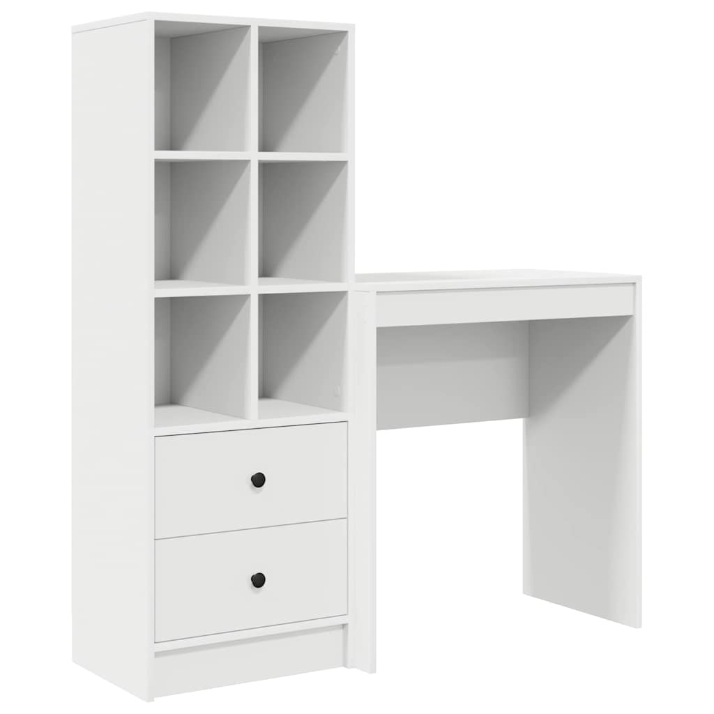Secretária escrivaninha de computador - com armazenamento com gaveta 2 pcs branco 70 x 40 x 76 cm