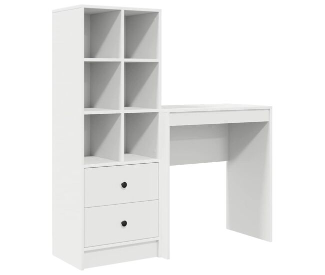 Secretária escrivaninha de computador - com armazenamento com gaveta 2 pcs branco 70 x 40 x 76 cm