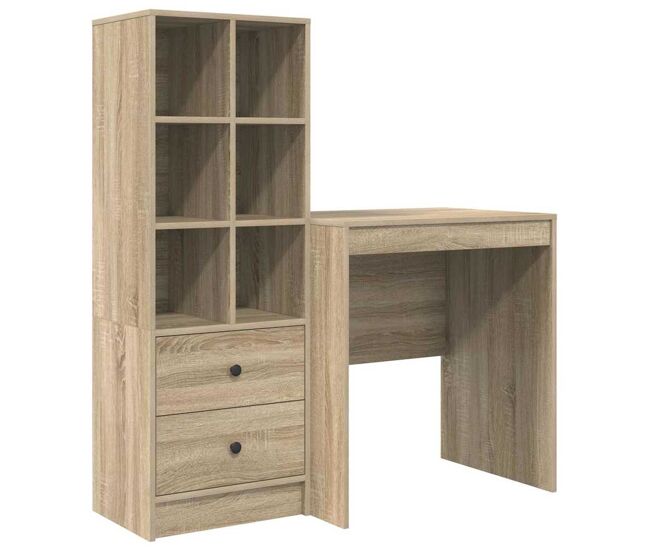 Secretária escrivaninha de computador - com armazenamento 2 pcs carvalho sonoma 70 x 50 x 76 cm