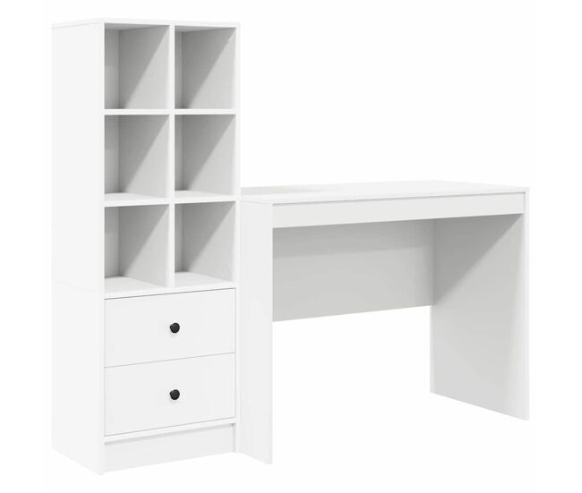 Secretária escrivaninha de computador - com armazenamento com gaveta 2 pcs branco 100 x 50 x 76 cm