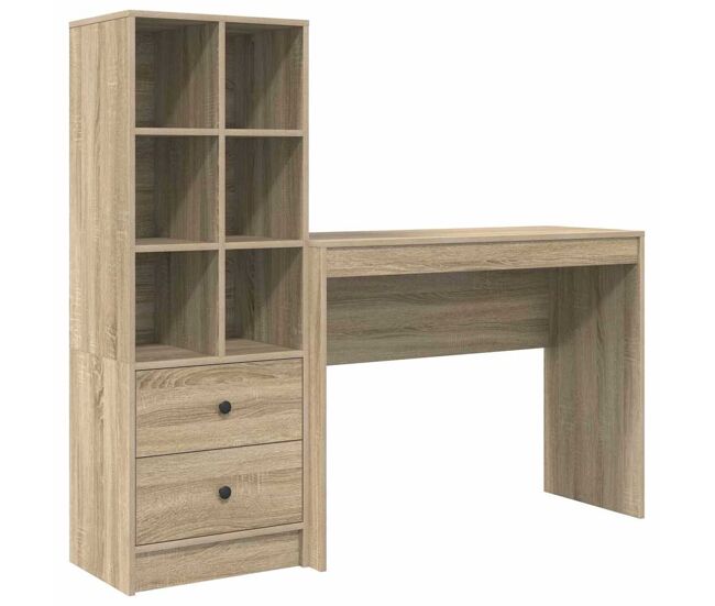 Secretária escrivaninha de computador - com armazenamento 2 pcs carvalho sonoma 100 x 40 x 76 cm