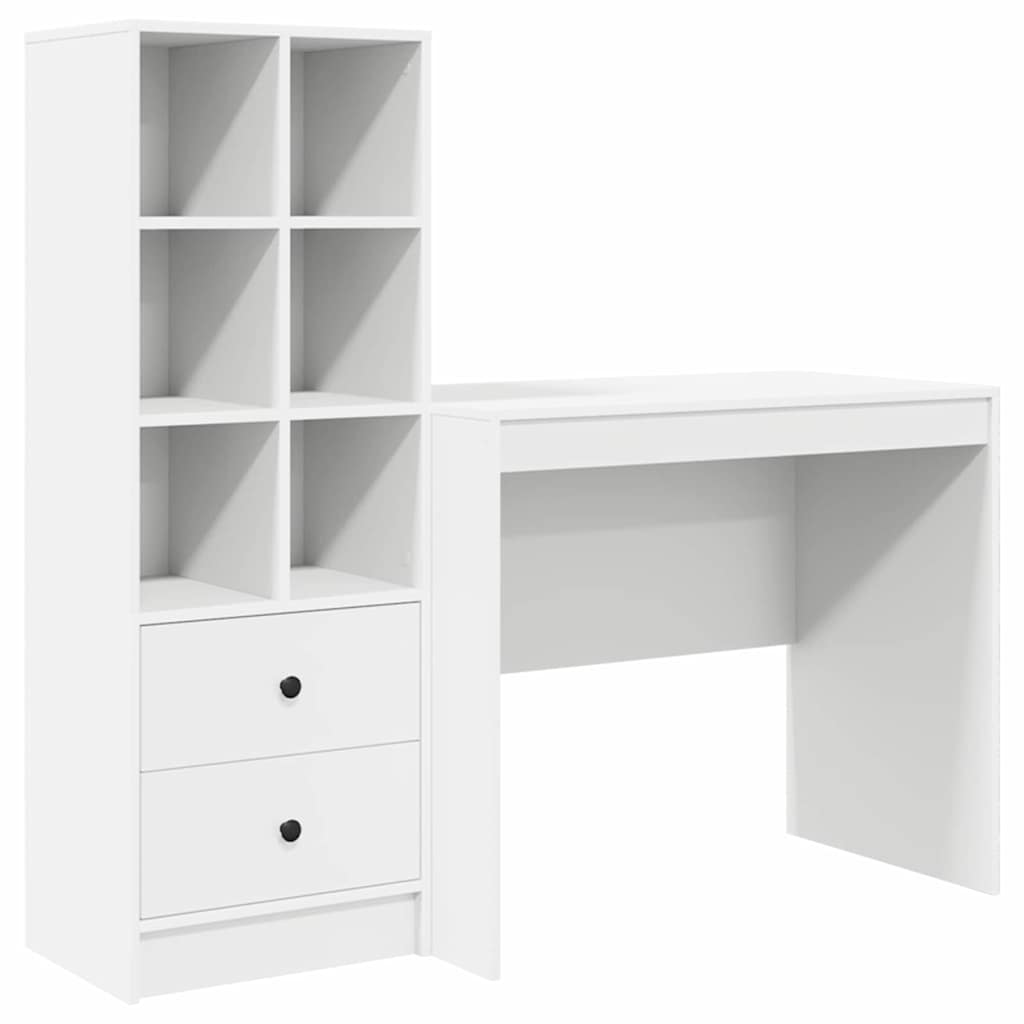Secretária escrivaninha de computador - com armazenamento com gaveta 2 pcs branco 90 x 50 x 76 cm