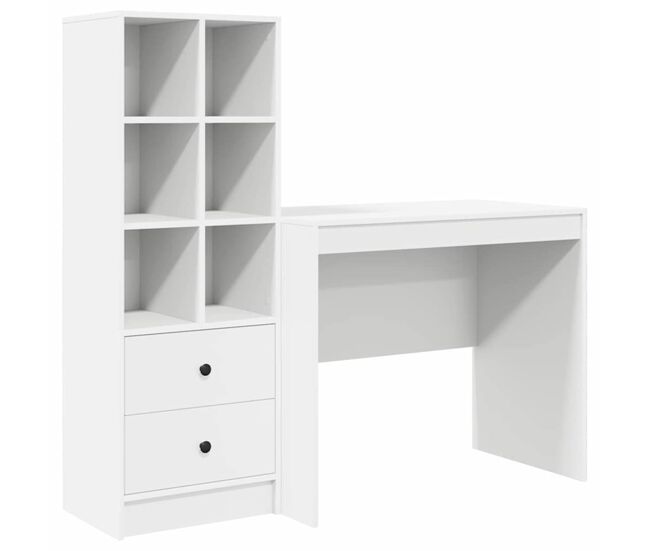Secretária escrivaninha de computador - com armazenamento com gaveta 2 pcs branco 90 x 50 x 76 cm