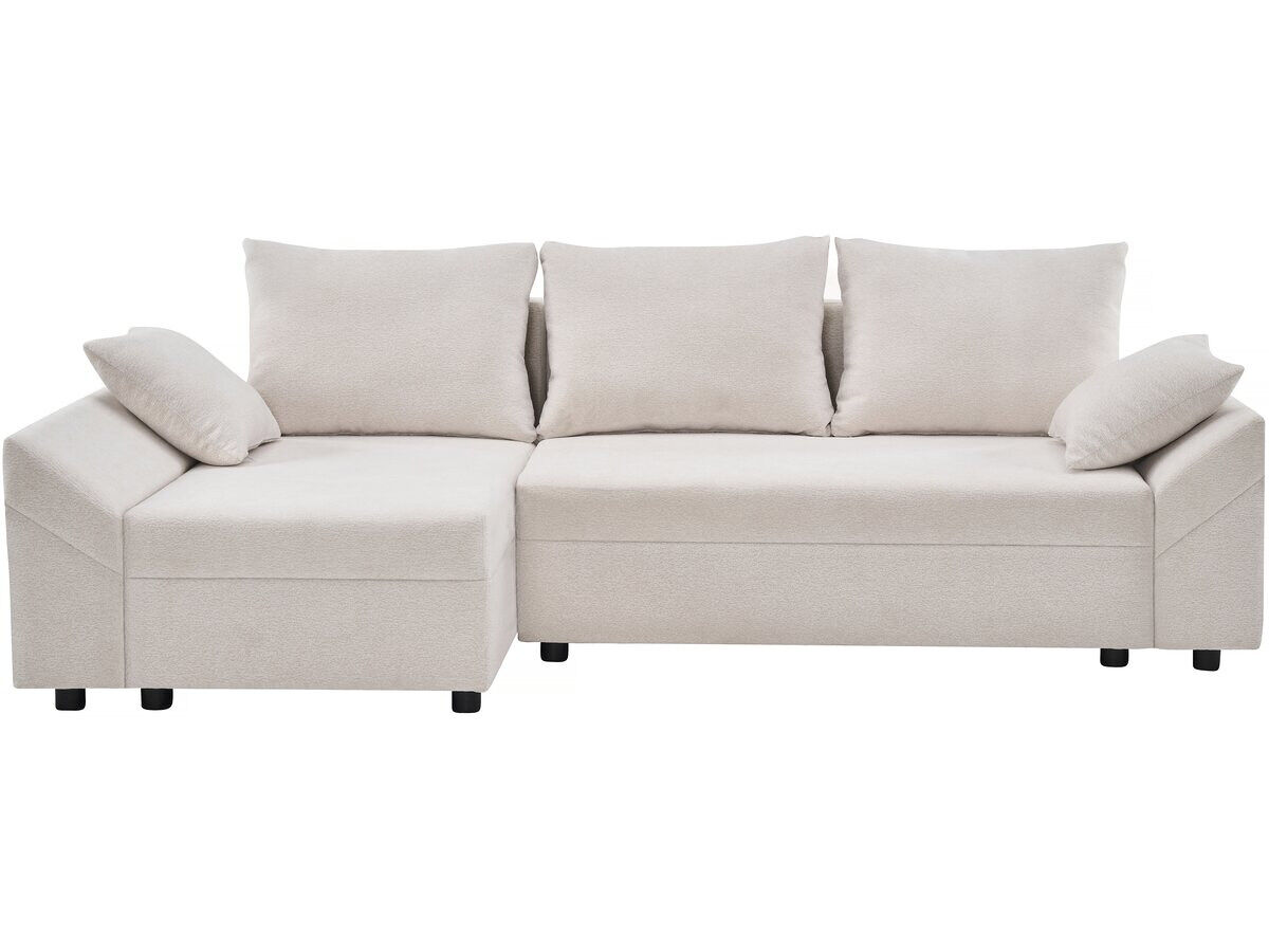 Canapé d'angle convertible et réversible en tissu texturé "Vaugirard II" - 3 places - Beige