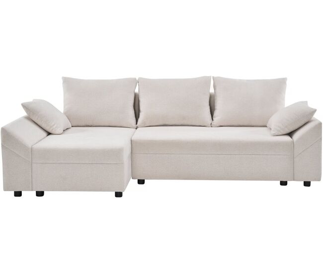 Canapé d'angle convertible et réversible en tissu texturé "Vaugirard II" - 3 places - Beige