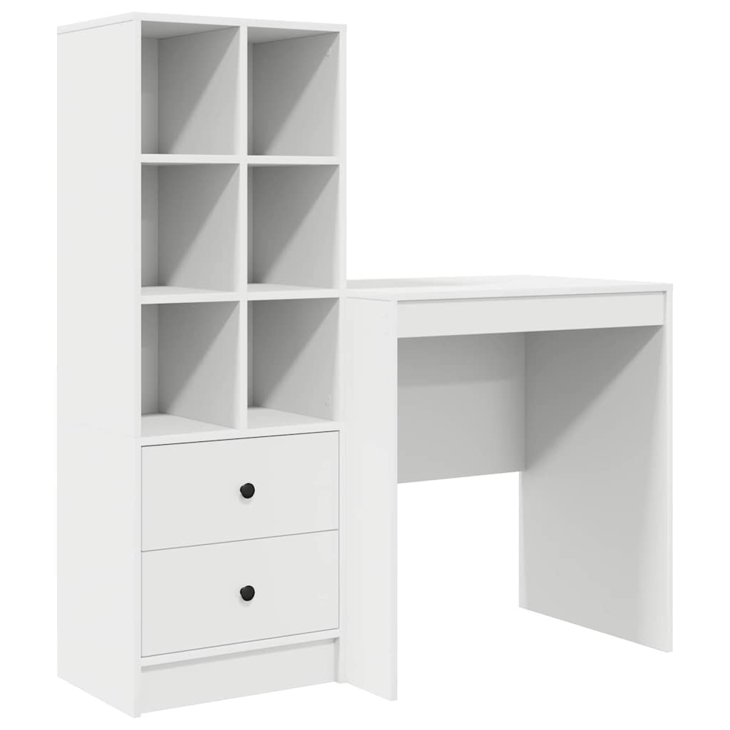 Secretária escrivaninha de computador - com armazenamento com gaveta 2 pcs branco 70 x 50 x 76 cm