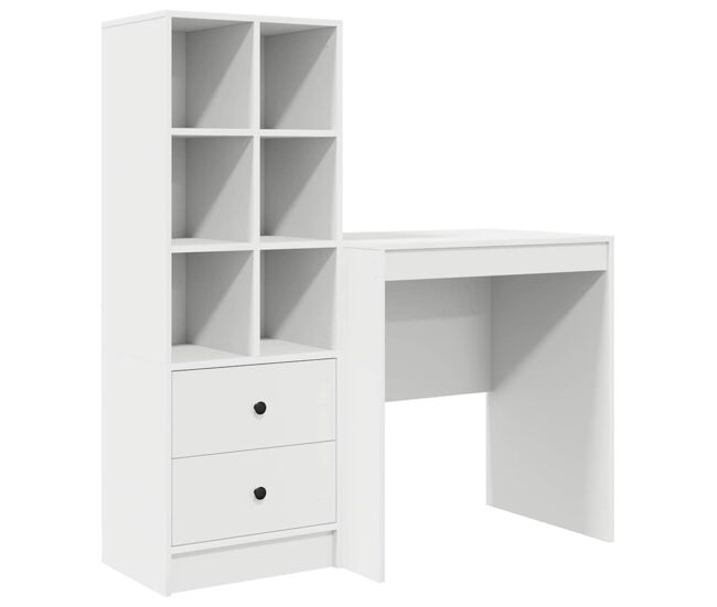 Secretária escrivaninha de computador - com armazenamento com gaveta 2 pcs branco 70 x 50 x 76 cm