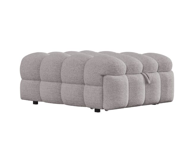 Sofá-cama 90x200 cm - 2 em 1, puff, sofá extensível, cama individual, cama tipo puffy, tecido teddy - cinza