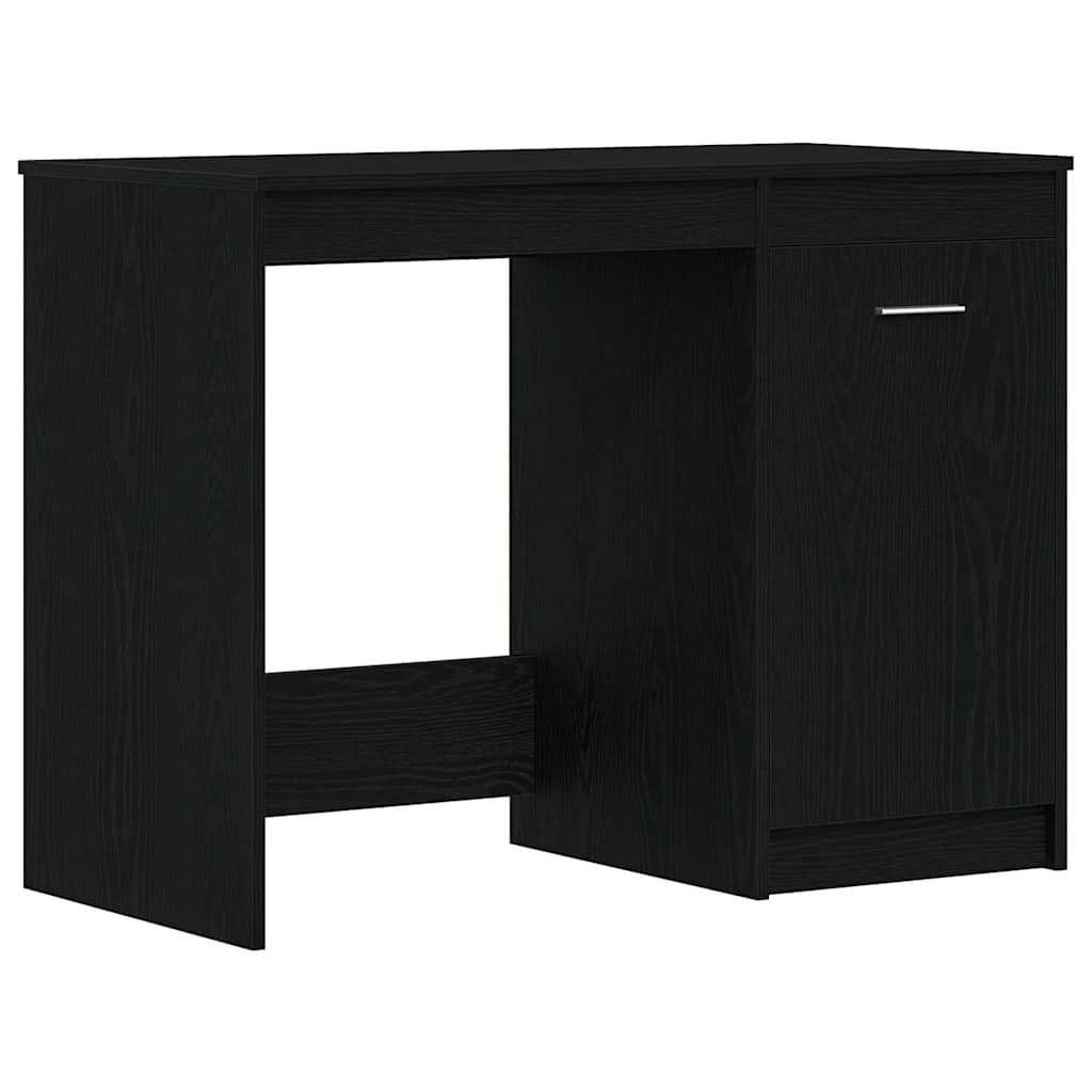 Secretária escrivaninha de computador - preta de carvalho 100x50x76 cm em madeira envernizada