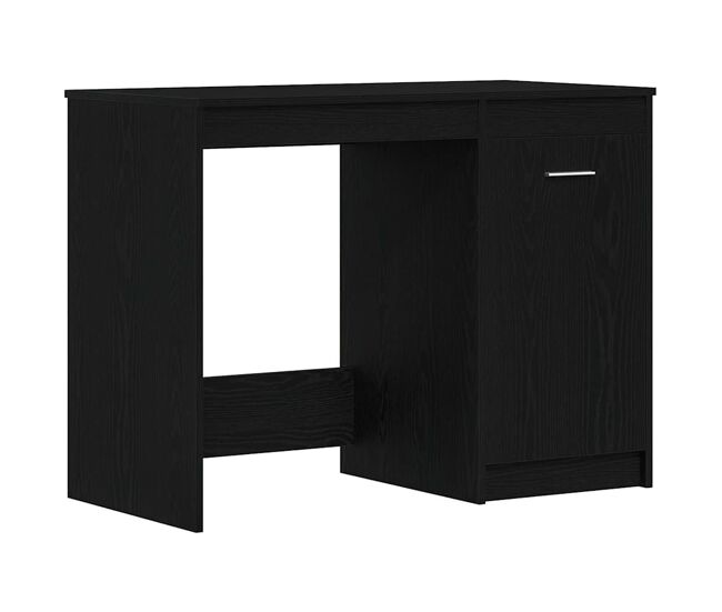 Secretária escrivaninha de computador - preta de carvalho 100x50x76 cm em madeira envernizada