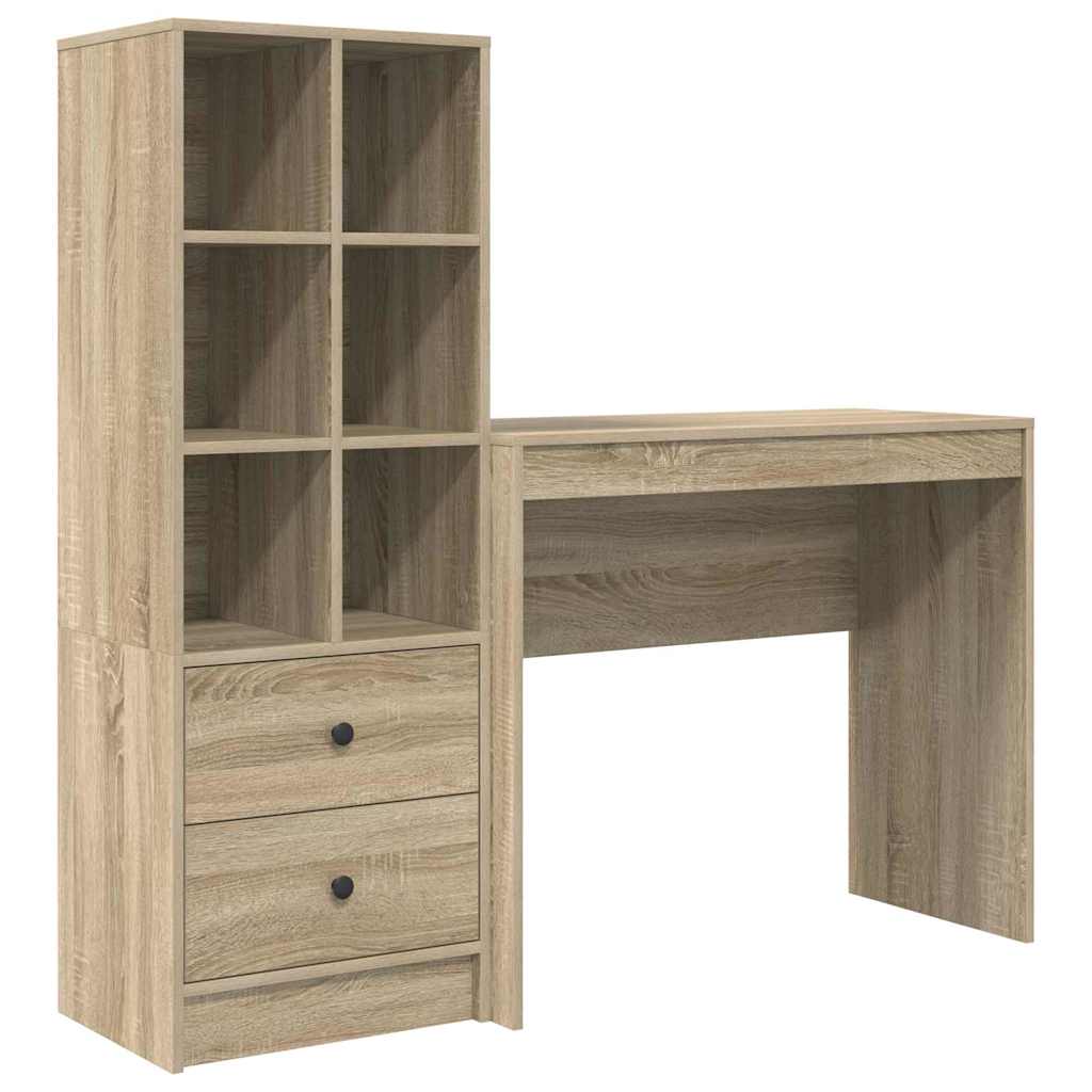Secretária escrivaninha de computador - com armazenamento 2 pcs carvalho sonoma 90 x 40 x 76 cm