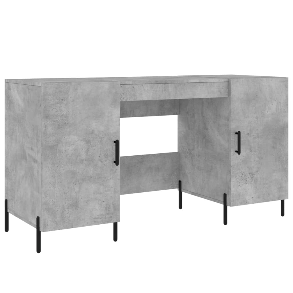 Secretária escrivaninha de computador - 140x50x75 cm derivados de madeira cinza cimento