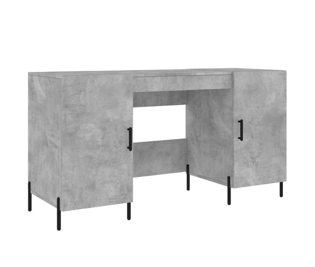 Secretária escrivaninha de computador - 140x50x75 cm derivados de madeira cinza cimento