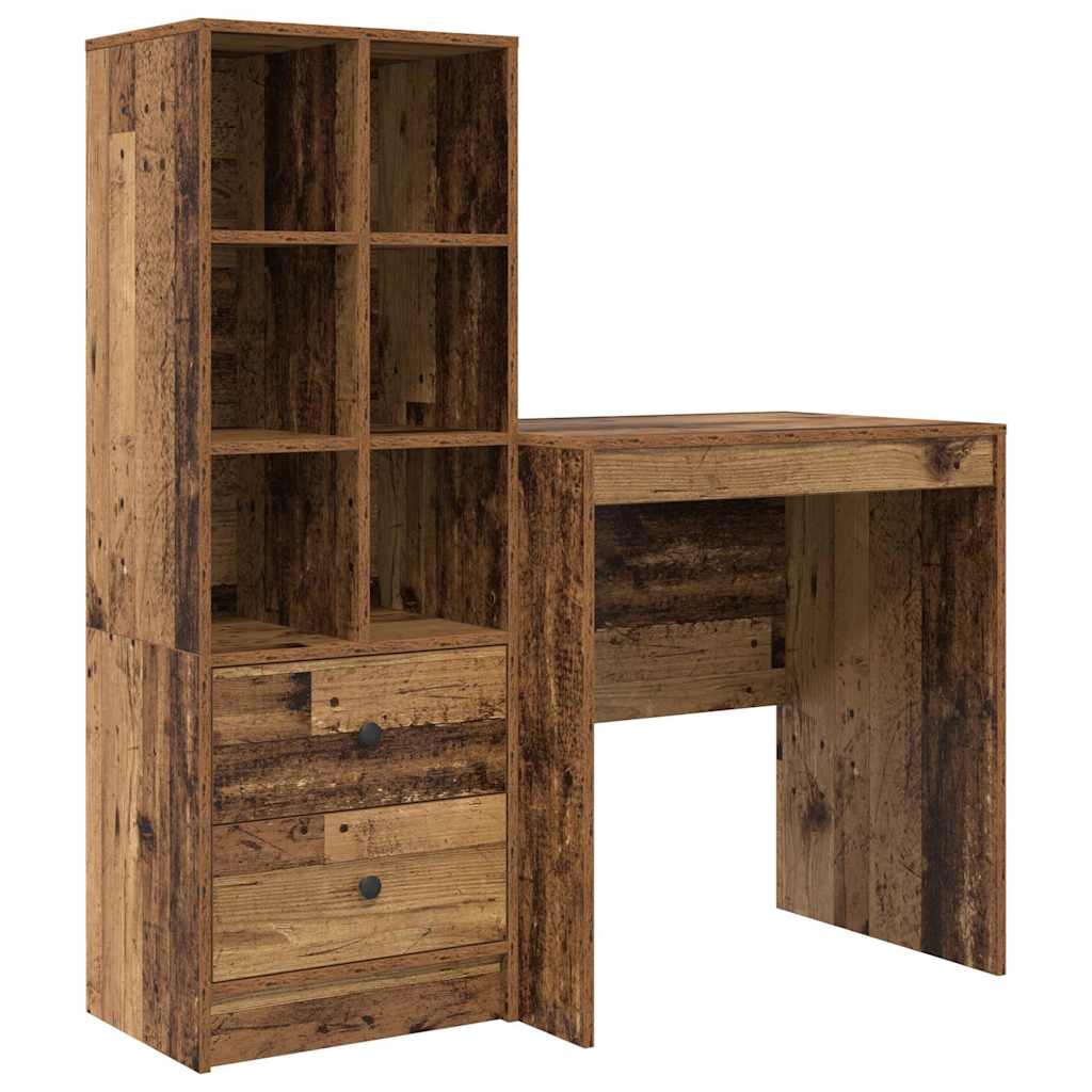 Secretária escrivaninha de computador - com armazenamento 2 pcs madeira antiga 70 x 50 x 76 cm