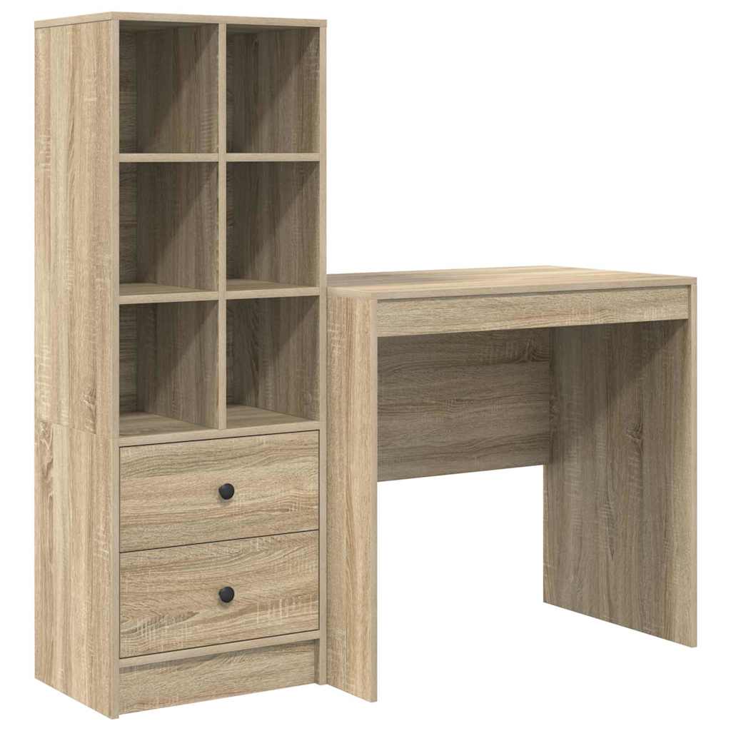 Secretária escrivaninha de computador - com armazenamento 2 pcs carvalho sonoma 80 x 50 x 76 cm