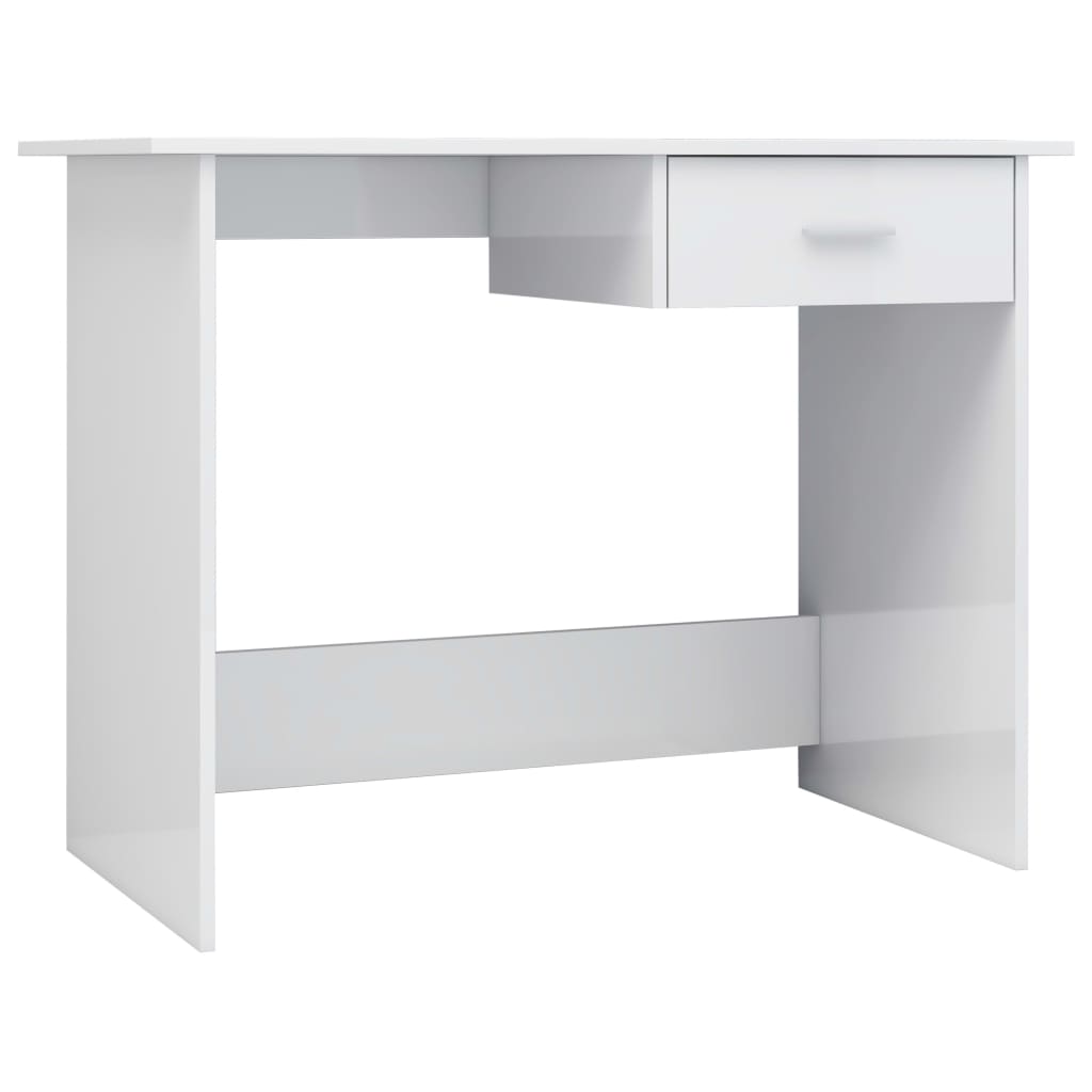 Secretária escrivaninha de computador - 100x50x76 cm contraplacado branco brilhante
