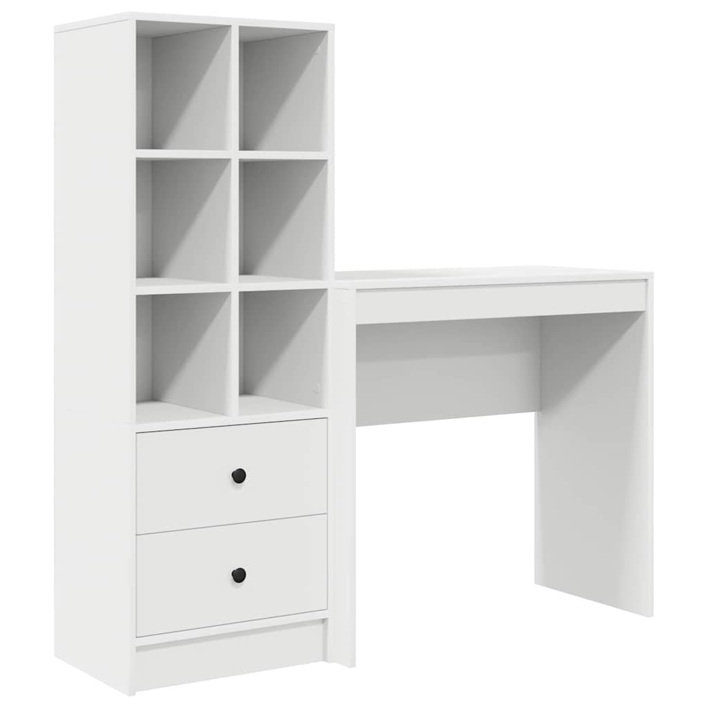 Secretária escrivaninha de computador - com armazenamento com gaveta 2 pcs branco 80 x 40 x 76 cm