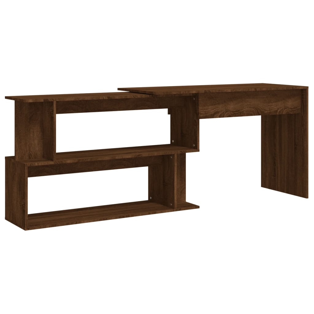 Secretária de canto - mesa de computador derivados de madeira carvalho castanho
