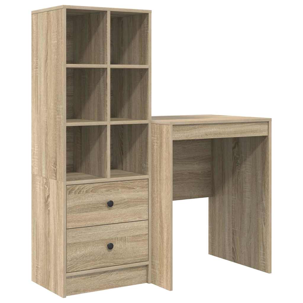 Secretária escrivaninha de computador - com armazenamento 2 pcs carvalho sonoma 60 x 50 x 76 cm