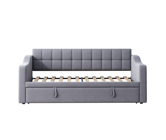Sofá-cama 90/180 - multifuncional com tomada e bolsa de armazenamento - cinza samtstoff